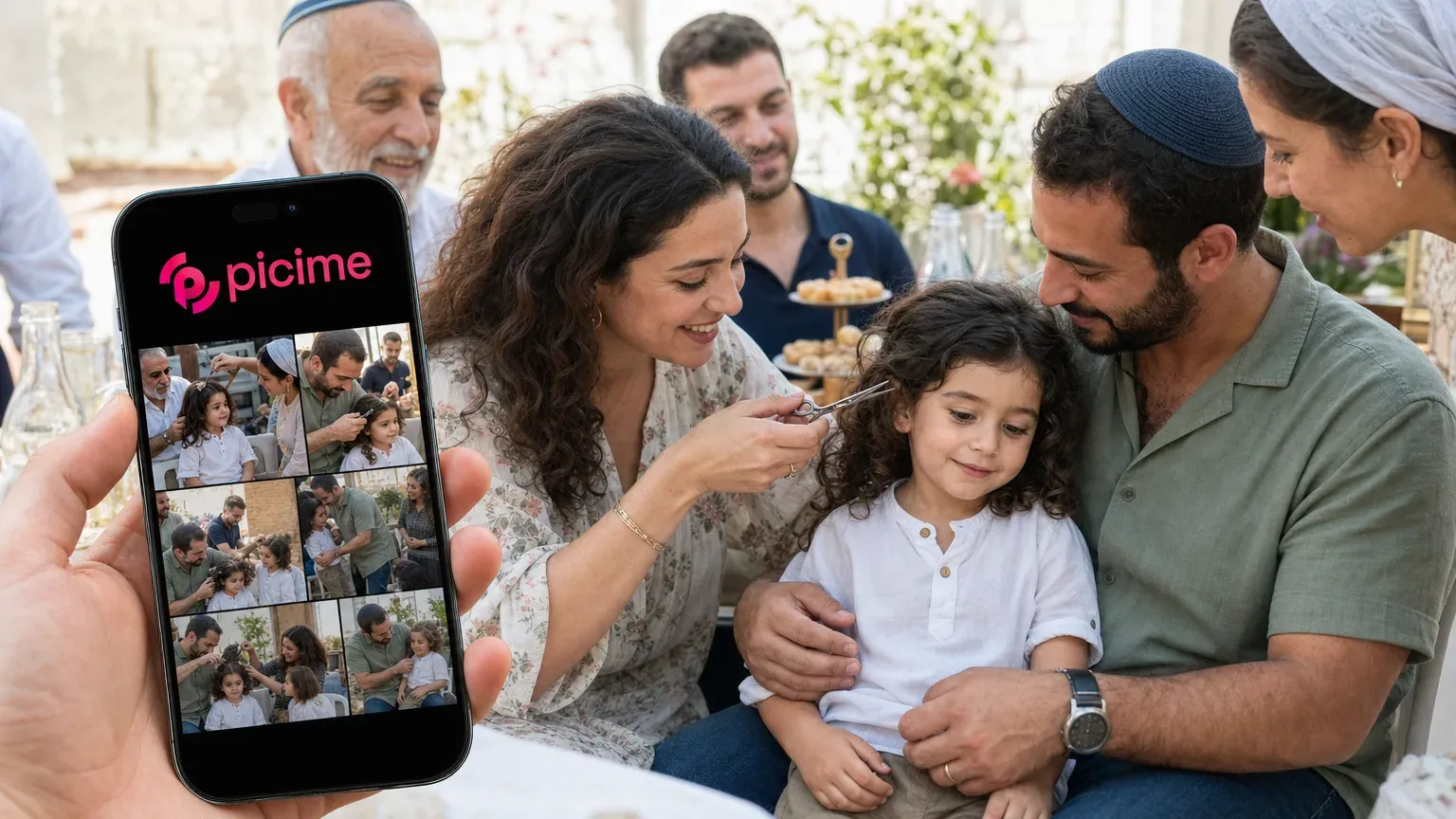 חוגגים חלאקה לגיל 3? 22 רעיונות מעשיים לטקס, לעיצוב, לפעילויות ולכיבוד, פלוס איך לוודא שרגע הגזירה מצולם ושכל אורח מקבל את התמונות שלו לוואטסאפ.
